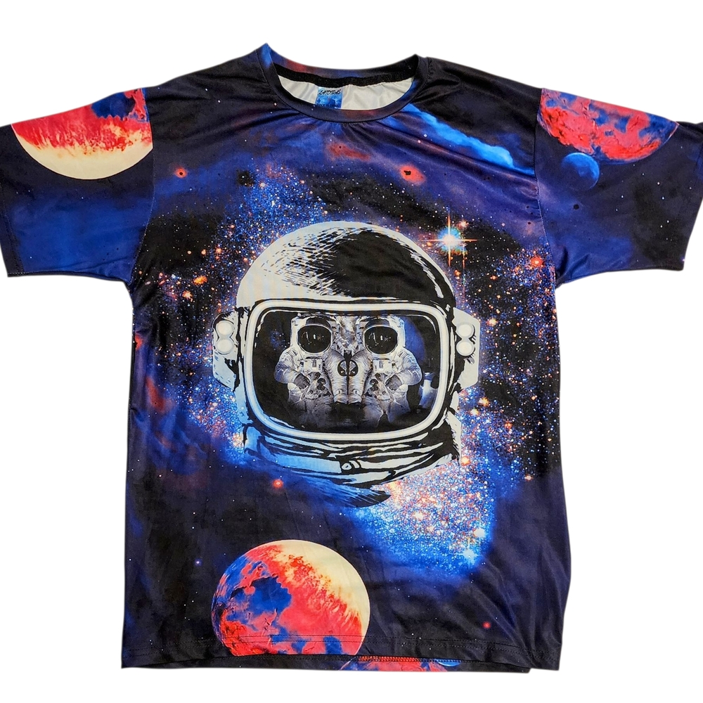 Blue and Black Cosmic Short‎ Sleeve Tees